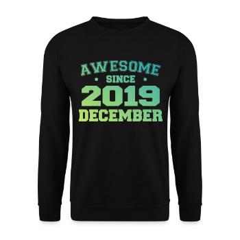 Birthday December 2019 - Gift December 2019 - Unisex Sweatshirt - black - Front - Alina (178cm) & Michal (187cm)