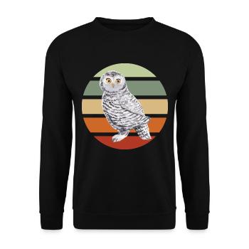 EuleEule Uhu Tier Waldtier Steinkauz Schleiereulen - Unisex Pullover - Schwarz - Vorne - Alina (178cm) & Michal (187cm)