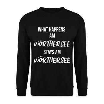 What happens am Wörthersee - Unisex Pullover - Schwarz - Vorne - Alina (178cm) & Michal (187cm)