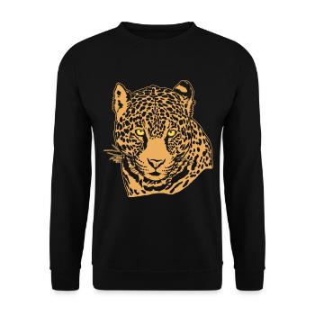 Jaguar Face Graphique Cool Big Cat Wild Animal Lover - Sweat-shirt Unisexe - noir - Devant - Alina (178cm) & Michal (187cm)