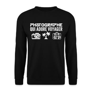Reisende & Fotografen: Leidenschaft & Entdeckung - Unisex Pullover - Schwarz - Vorne - Alina (178cm) & Michal (187cm)