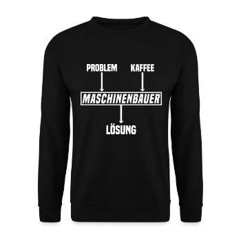 Maschinenbau Fahrzeugtechnik Student Ingenieur - Unisex Pullover - Schwarz - Vorne - Alina (178cm) & Michal (187cm)