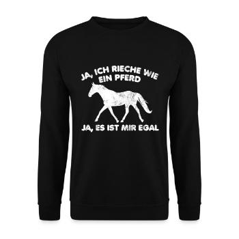 Pony Pferdestall Frau Pferde Pferd Reiter Reiterin - Unisex Pullover - Schwarz - Vorne - Alina (178cm) & Michal (187cm)