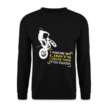 Trial - Trialsport - Moto Trial - Motorcycle Trial - Unisex Pullover - Schwarz - Vorne - Alina (178cm) & Michal (187cm)