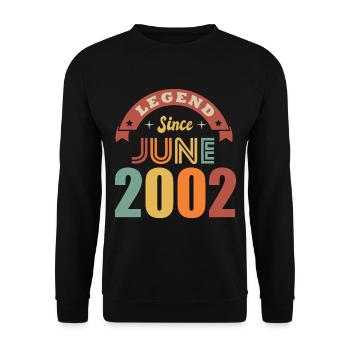 Anniversary 20 years legend born in June 2002 - Unisex Sweatshirt - black - Front - Alina (178cm) & Michal (187cm)