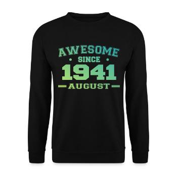 1941 Août Année Naissance Anniversaire Août 1941 - Sweat-shirt Unisexe - noir - Devant - Alina (178cm) & Michal (187cm)