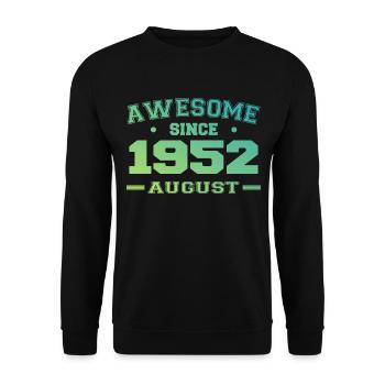 1952 Août Année Naissance Anniversaire Août 1952 - Sweat-shirt Unisexe - noir - Devant - Alina (178cm) & Michal (187cm)
