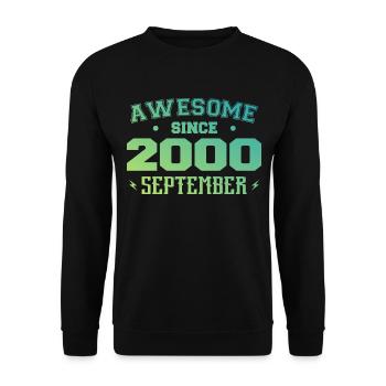 September 2000 September 2000 Birthday Gift - Unisex Sweatshirt - black - Front - Alina (178cm) & Michal (187cm)