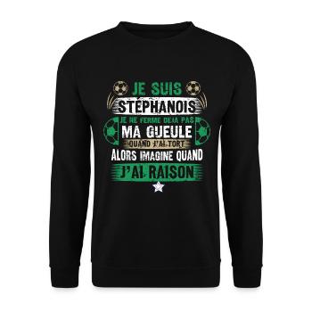 Je Suis Stéphanois Saint-étienne Fans Humour Foot - Sweat-shirt Unisexe - noir - Devant - Alina (178cm) & Michal (187cm)