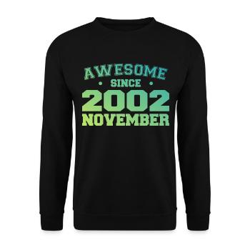 Born November 2002 Birthday Gift November 2002 - Unisex Sweatshirt - black - Front - Alina (178cm) & Michal (187cm)