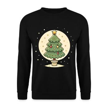 Believe in Magic Christmas Tree Design - Unisex Sweatshirt - black - Front - Alina (178cm) & Michal (187cm)