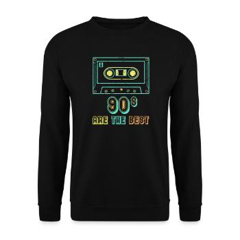 Retro cassette 90s party - Unisex Sweatshirt - black - Front - Alina (178cm) & Michal (187cm)