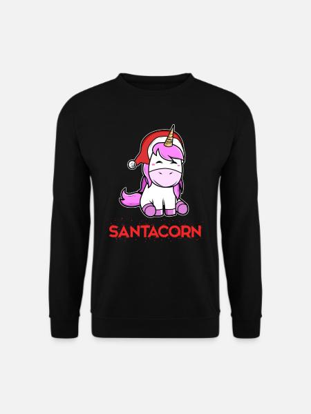 Weihnachtseinhorn Weihnachten Einhorn - Unisex Pullover - Schwarz