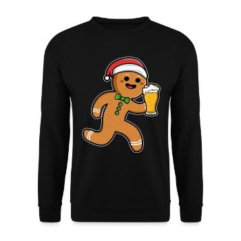 Bonhomme en pain d'épice - Sweat-shirt Unisexe - noir - Devant - Alina (178cm) & Michal (187cm)
