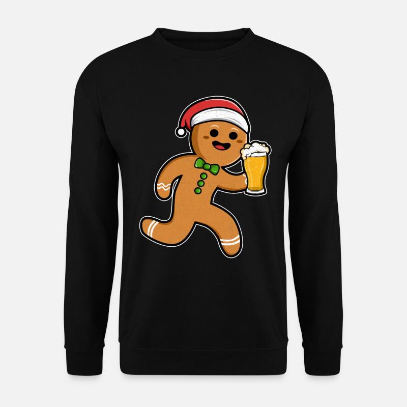 Christmas beer gingerbread man - Unisex Sweatshirt - black