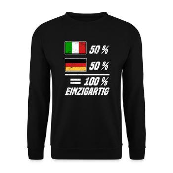 Deutschland Italien Italiener und Italienerin - Unisex Pullover - Schwarz - Vorne - Alina (178cm) & Michal (187cm)