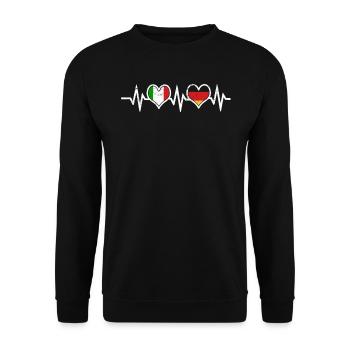 Germany Italy Italian and Italian - Unisex Sweatshirt - black - Front - Alina (178cm) & Michal (187cm)