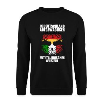 Deutschland Italien Italiener und Italienerin - Unisex Pullover - Schwarz - Vorne - Alina (178cm) & Michal (187cm)