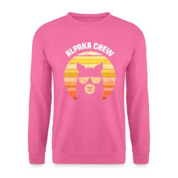 Retro Alpaka Sonnebrille Alpaka Crew - Unisex Pullover - Pink - Vorne