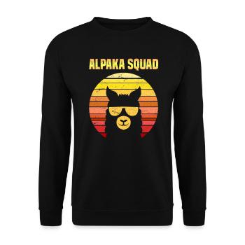 Alpaka Squad Retro Alpaka Sonnebrille - Unisex Pullover - Schwarz - Vorne - Alina (178cm) & Michal (187cm)