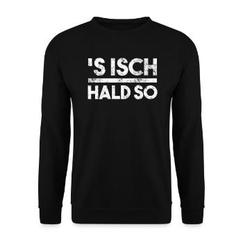 Schwaben Sprüche Schwäbisch - Unisex Pullover - Schwarz - Vorne - Alina (178cm) & Michal (187cm)