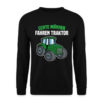 Landwirtschaft Traktor Landwirt - Unisex Pullover - Schwarz - Vorne - Alina (178cm) & Michal (187cm)