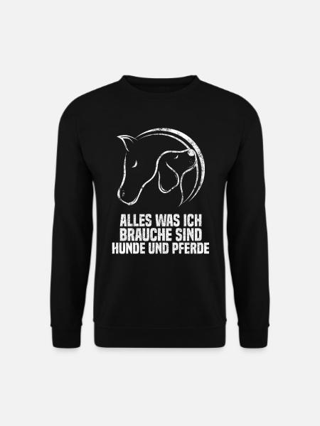 Hund Pferde Spruch Hundeliebhaber & Reiter - Unisex Pullover - Schwarz