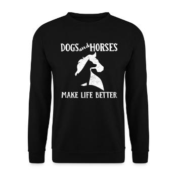 Dog Horses Say Dog Lover & Rider - Unisex Sweatshirt - black - Front - Alina (178cm) & Michal (187cm)