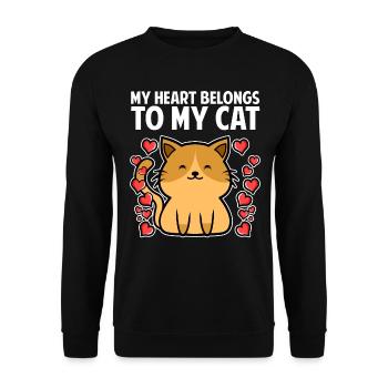 Les amoureux des chats - Sweat-shirt Unisexe - noir - Devant - Alina (178cm) & Michal (187cm)