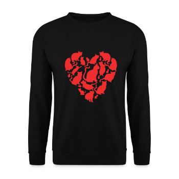 Chat saint valentin amoureux des chats chats dictons - Sweat-shirt Unisexe - noir - Devant - Alina (178cm) & Michal (187cm)