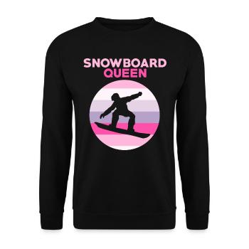 Snowboard Fahrer Snowboardfahrer Winterurlaub - Unisex Pullover - Schwarz - Vorne - Alina (178cm) & Michal (187cm)