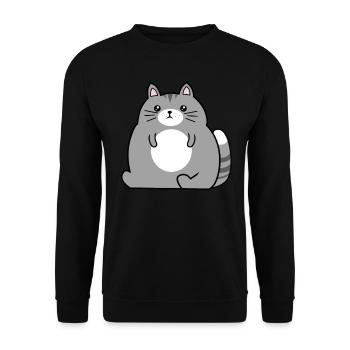 Big cat cat lover fat cats - Unisex Sweatshirt - black - Front - Alina (178cm) & Michal (187cm)