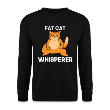 Big cat cat lover fat cats - Unisex Sweatshirt - black - Front - Alina (178cm) & Michal (187cm)