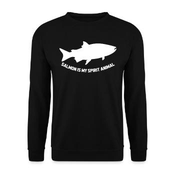 Le saumon est mon esprit Animal Fisherman Salmon Fisherman - Sweat-shirt Unisexe - noir - Devant - Alina (178cm) & Michal (187cm)