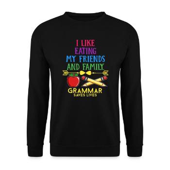 ESL Lehrer Englisch Lehrer - Unisex Pullover - Schwarz - Vorne - Alina (178cm) & Michal (187cm)