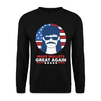 Mullet sayings - Unisex Sweatshirt - black - Front - Alina (178cm) & Michal (187cm)