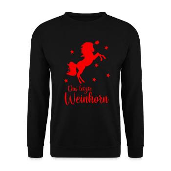 Das letzte Weinhorn Wein Junggesellinnenabschied - Unisex Pullover - Schwarz - Vorne - Alina (178cm) & Michal (187cm)