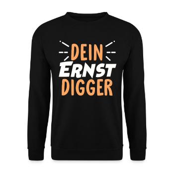 Dein Ernst Sprüche - Unisex Pullover - Schwarz - Vorne - Alina (178cm) & Michal (187cm)