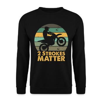 Zweitakt Motorrad Motocross - Unisex Pullover - Schwarz - Vorne - Alina (178cm) & Michal (187cm)