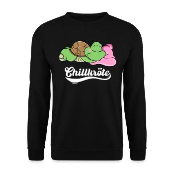 Chillkröte Schildkröte Geschenk - Unisex Pullover - Schwarz - Vorne - Alina (178cm) & Michal (187cm)