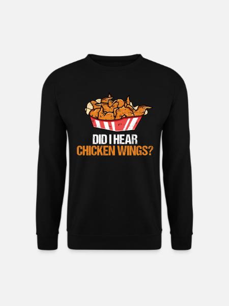 Chicken Wings Spruch Hähnchen - Unisex Pullover - Schwarz