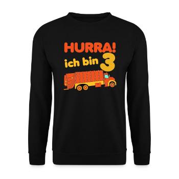 Müllwagen Kindergeburtstag Müllauto - Unisex Pullover - Schwarz - Vorne - Alina (178cm) & Michal (187cm)