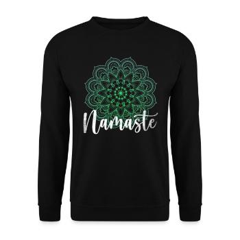 Hatha Yoga Vidya Namaste Bikram Chakra Asanas - Unisex Sweatshirt - black - Front - Alina (178cm) & Michal (187cm)