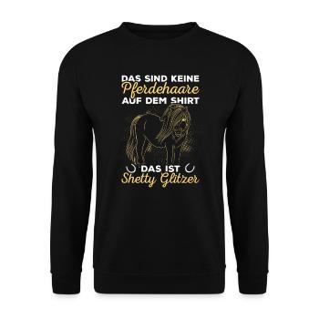 Shetlandpony Pony Shetty Reiter Pferd - Unisex Pullover - Schwarz - Vorne - Alina (178cm) & Michal (187cm)