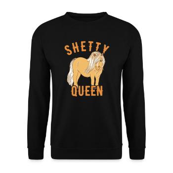 Shetlandpony Pony Shetty Reiter Pferd - Unisex Pullover - Schwarz - Vorne - Alina (178cm) & Michal (187cm)