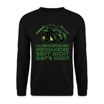 Agrar Landmaschinenmechaniker Landmaschinen - Unisex Pullover - Schwarz - Vorne - Alina (178cm) & Michal (187cm)