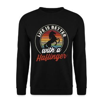 Haflinger horse horse lovers horse girls - Unisex Sweatshirt - black - Front - Alina (178cm) & Michal (187cm)