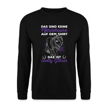 Shettypony Shetty Shetlandpony - Unisex Pullover - Schwarz - Vorne - Alina (178cm) & Michal (187cm)