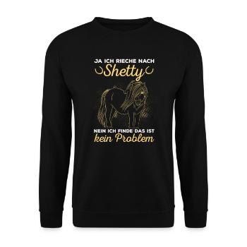 Shetlandpony Shetty Shettypony - Unisex Pullover - Schwarz - Vorne - Alina (178cm) & Michal (187cm)