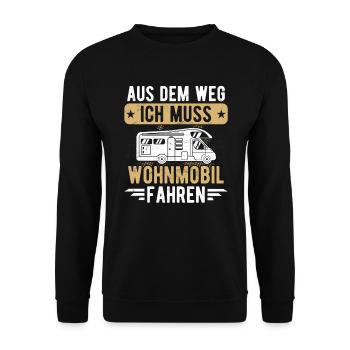 Wohnmobil witziges Camping Motiv Camper Sprüche - Unisex Pullover - Schwarz - Vorne - Alina (178cm) & Michal (187cm)